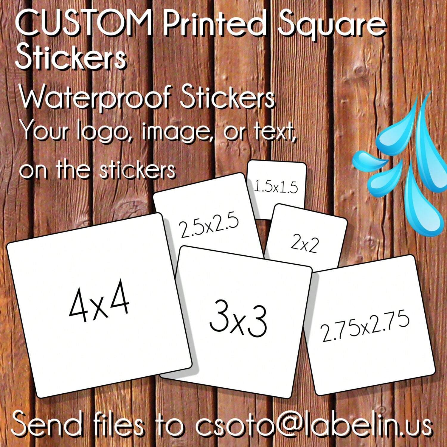 Personalised Candle Label - Custom stickers 4-8 cm personalized square
