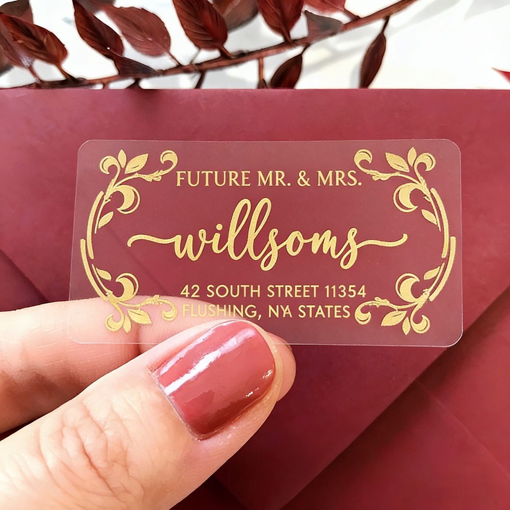 Personalised Candle Label - Custom Gold Foil Labels Personlized Clear