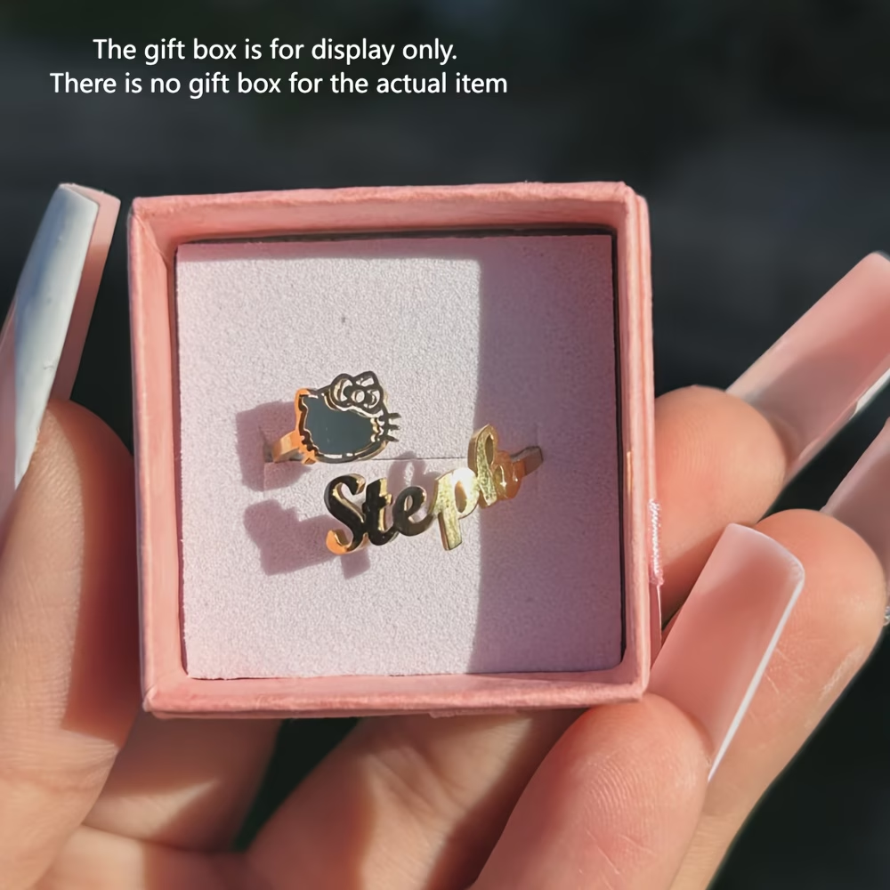 Initial Ring Custom - Custom Bow Hello Kitty Name Adjusted