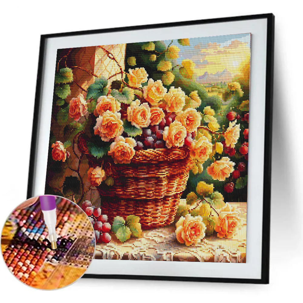 Flower Diamond Painting Kit Fu - Photo Mosaic Print 评论和价格