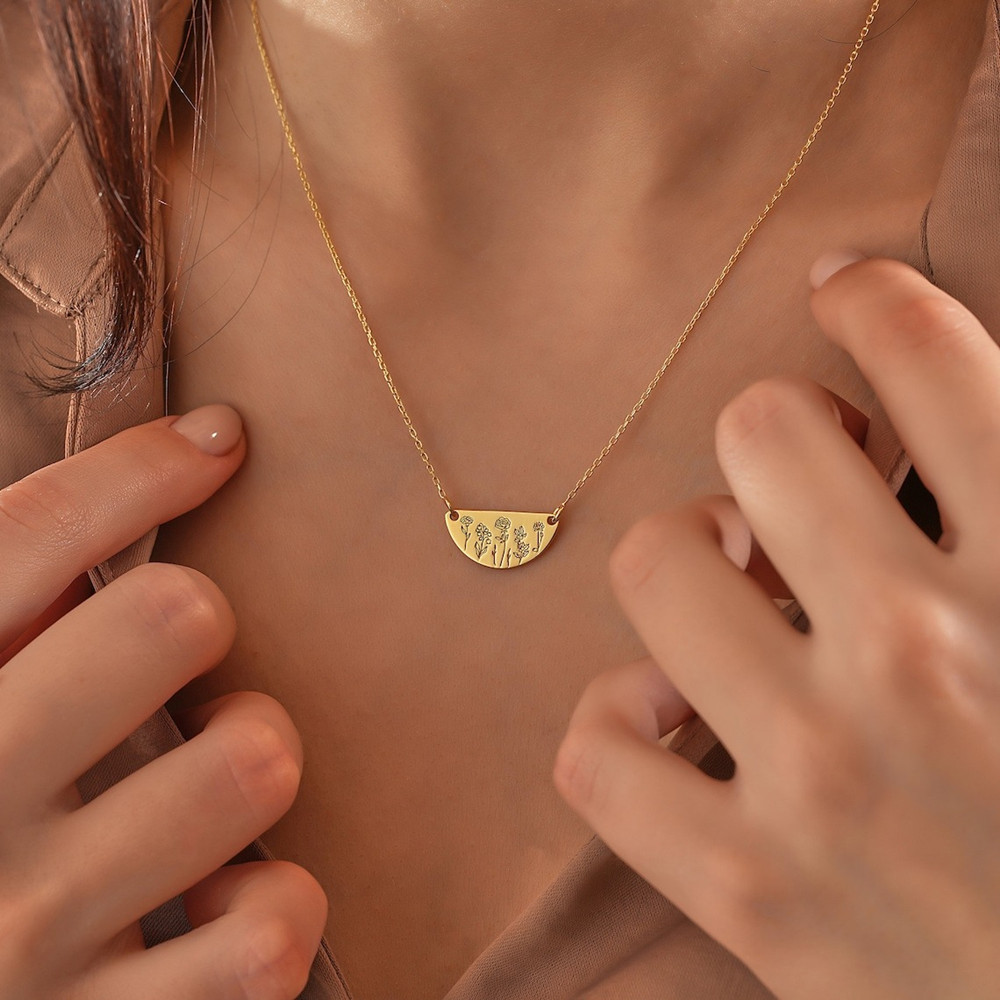 Custom Birth Month Flower Neck - Birth Flower Necklace 评论和价格