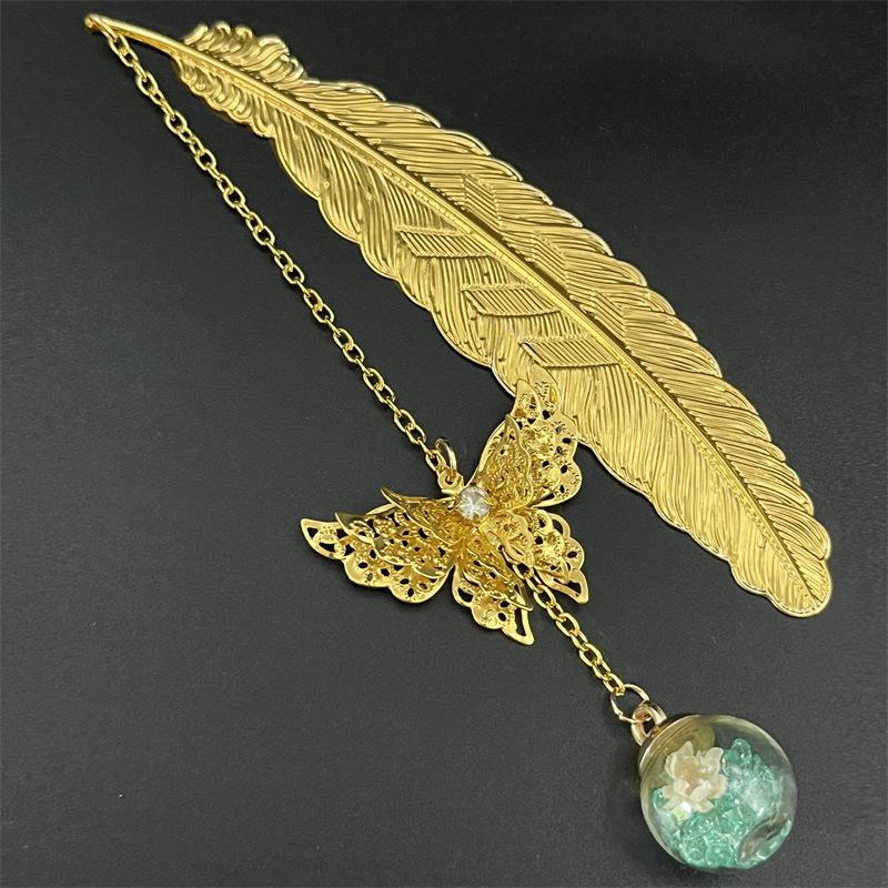 1PC Metal Bookmark Creative Im - Dried Flower Bookmark 评论和价格