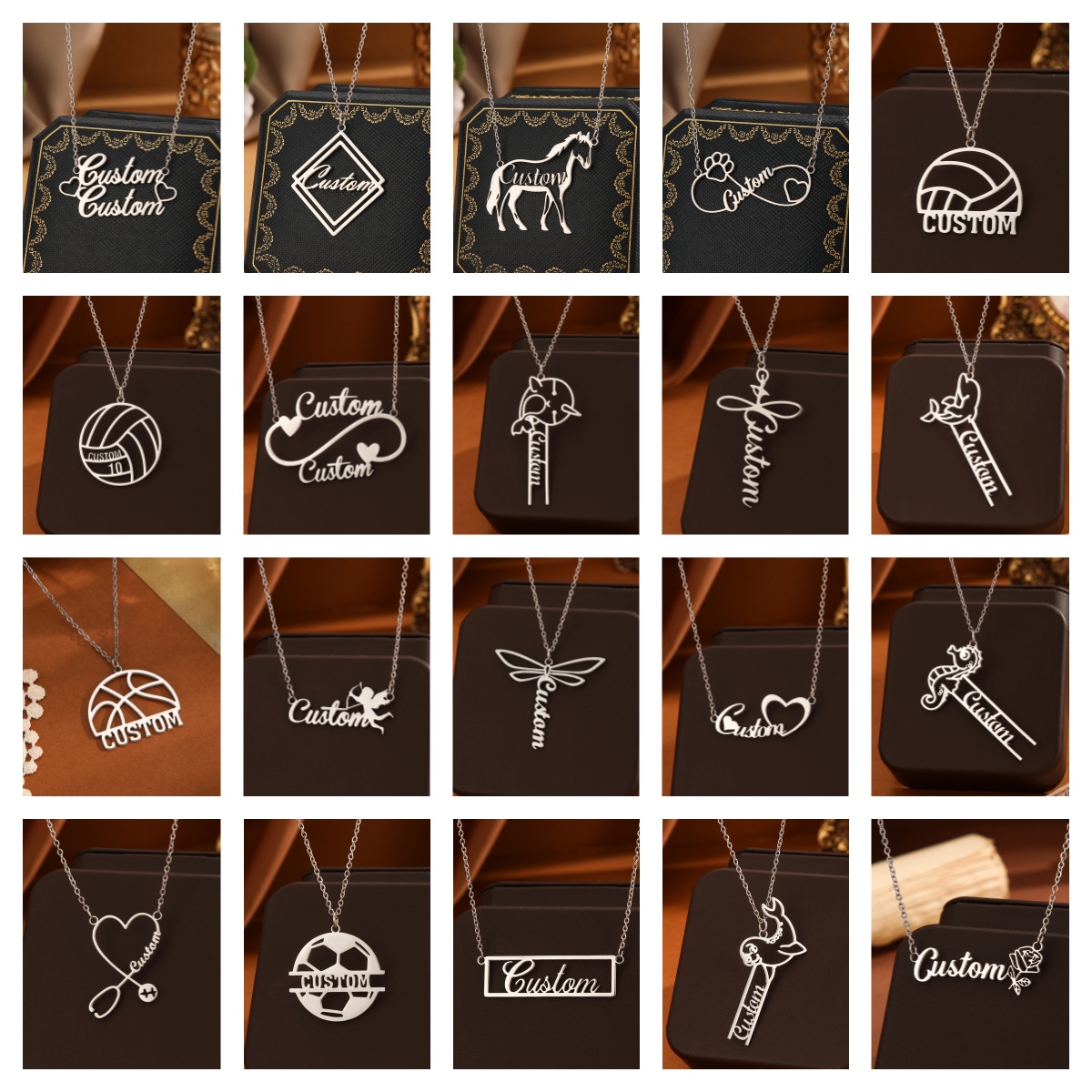 1pc Stainless Steel Customized - Name Necklace Custom 评论和价格