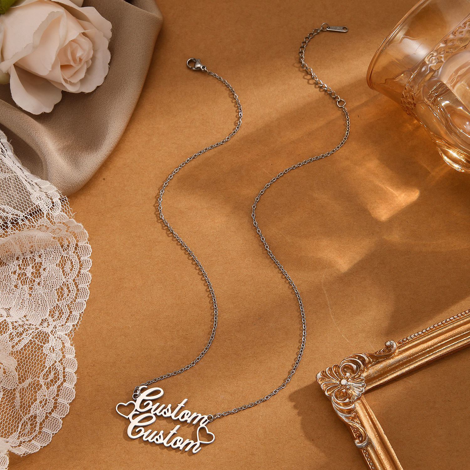 1pc Stainless Steel Customized - Name Necklace Custom 评论和价格