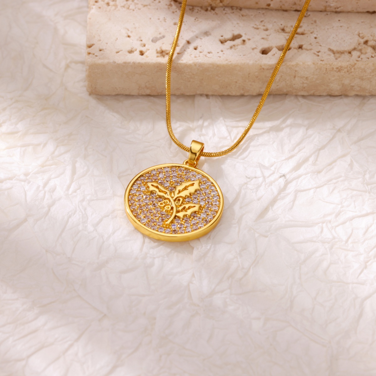 Zircon Flower Necklaces For Wo - Birth Flower Necklace 评论和价格