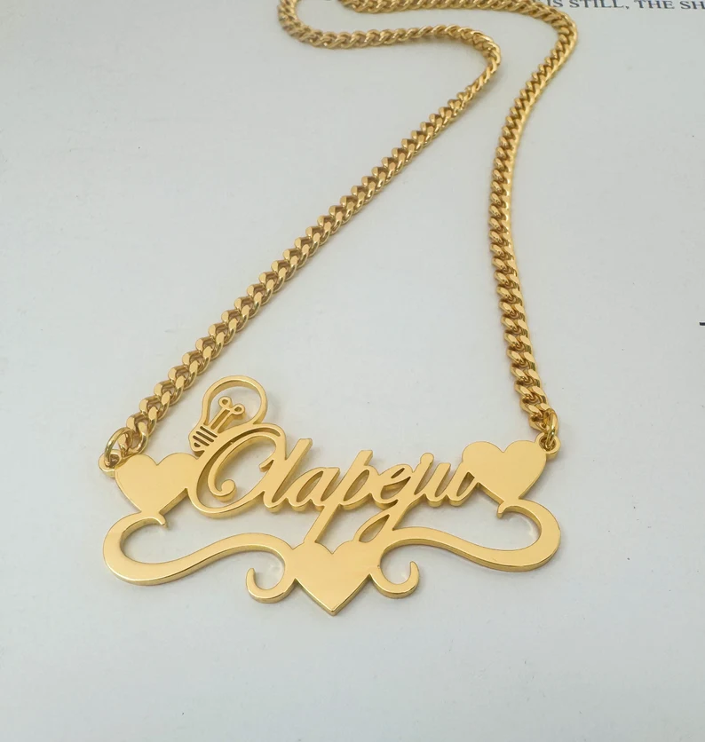 Handcrafted Gold Color Name Ne - Name Necklace Custom 评论和价格