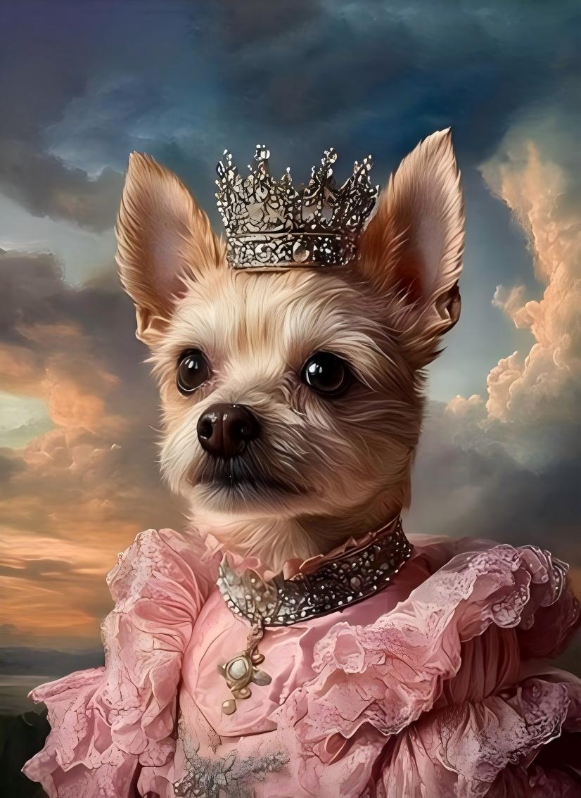 1PC Custom King Queen Dog Cat  - Pet Portrait Custom 评论和价格