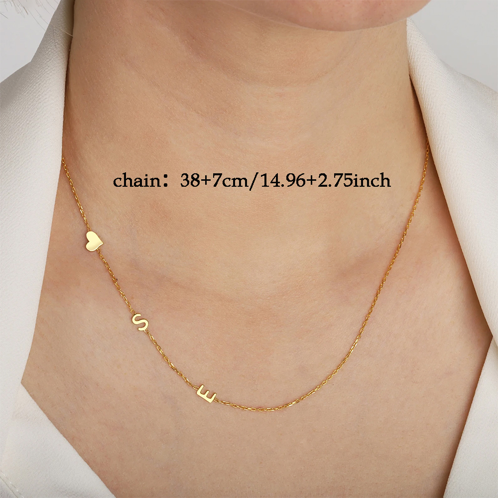Custom Heart Sideways Letter I - Name Necklace Custom 评论和价格
