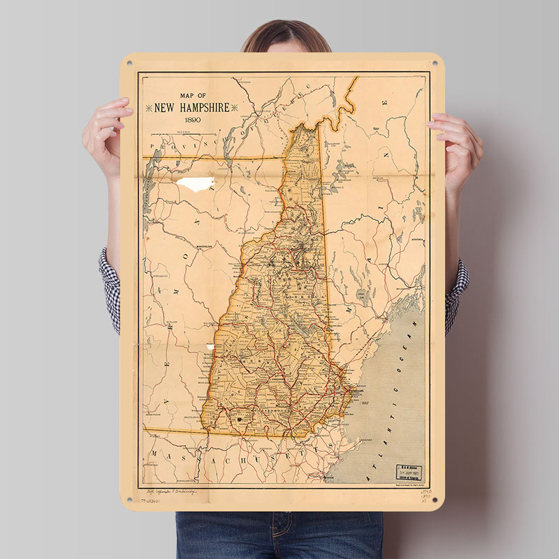 New Hampshire Map 1890 Poster  - Custom Map Poster 评论和价格