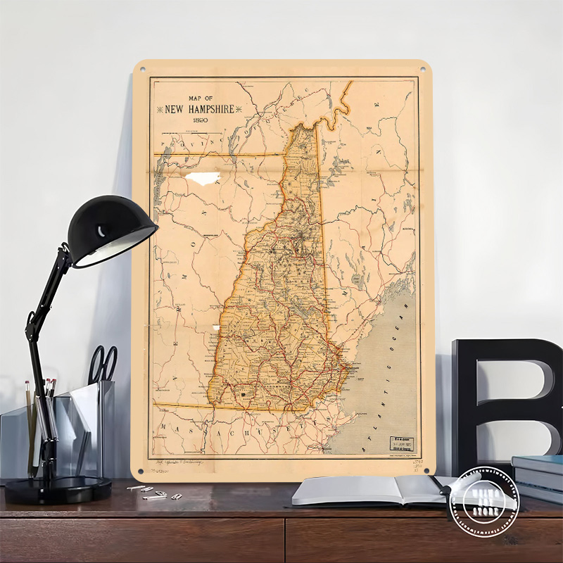 New Hampshire Map 1890 Poster  - Custom Map Poster 评论和价格