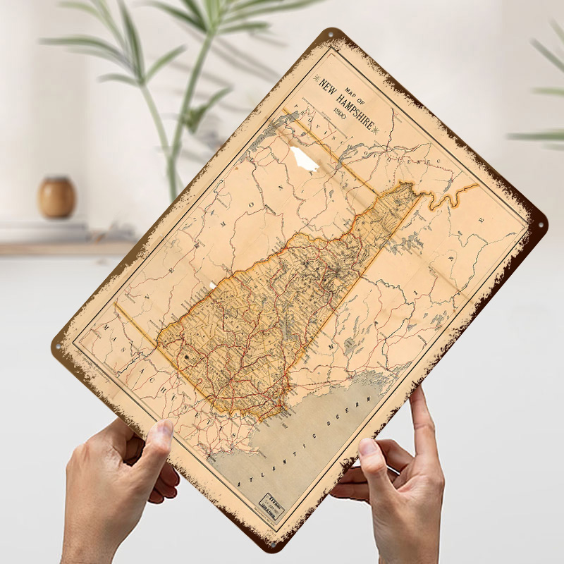 New Hampshire Map 1890 Poster  - Custom Map Poster 评论和价格