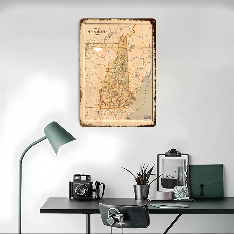 New Hampshire Map 1890 Poster  - Custom Map Poster 评论和价格
