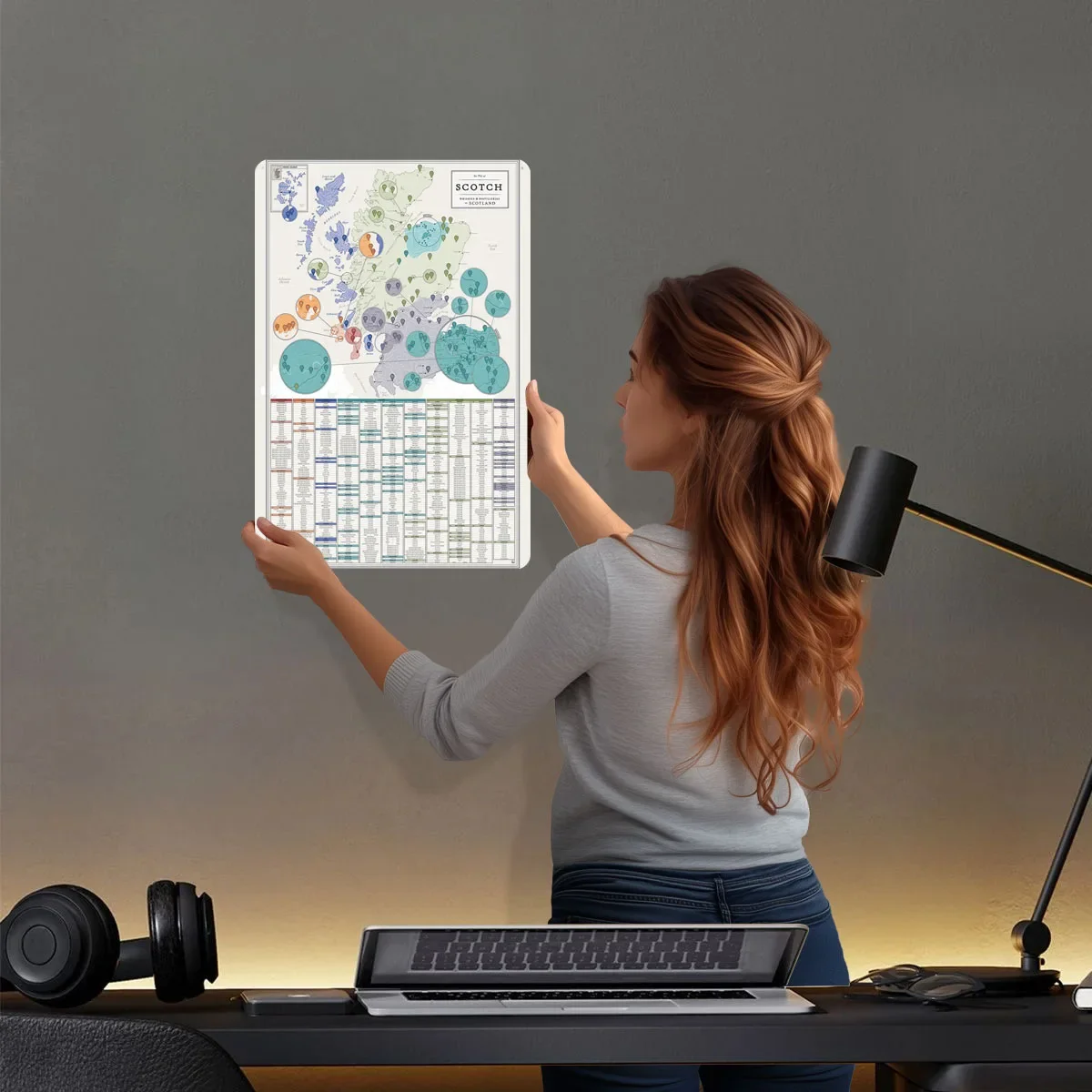 Whiskies of Scotland Poster Ma - Custom Map Poster 评论和价格