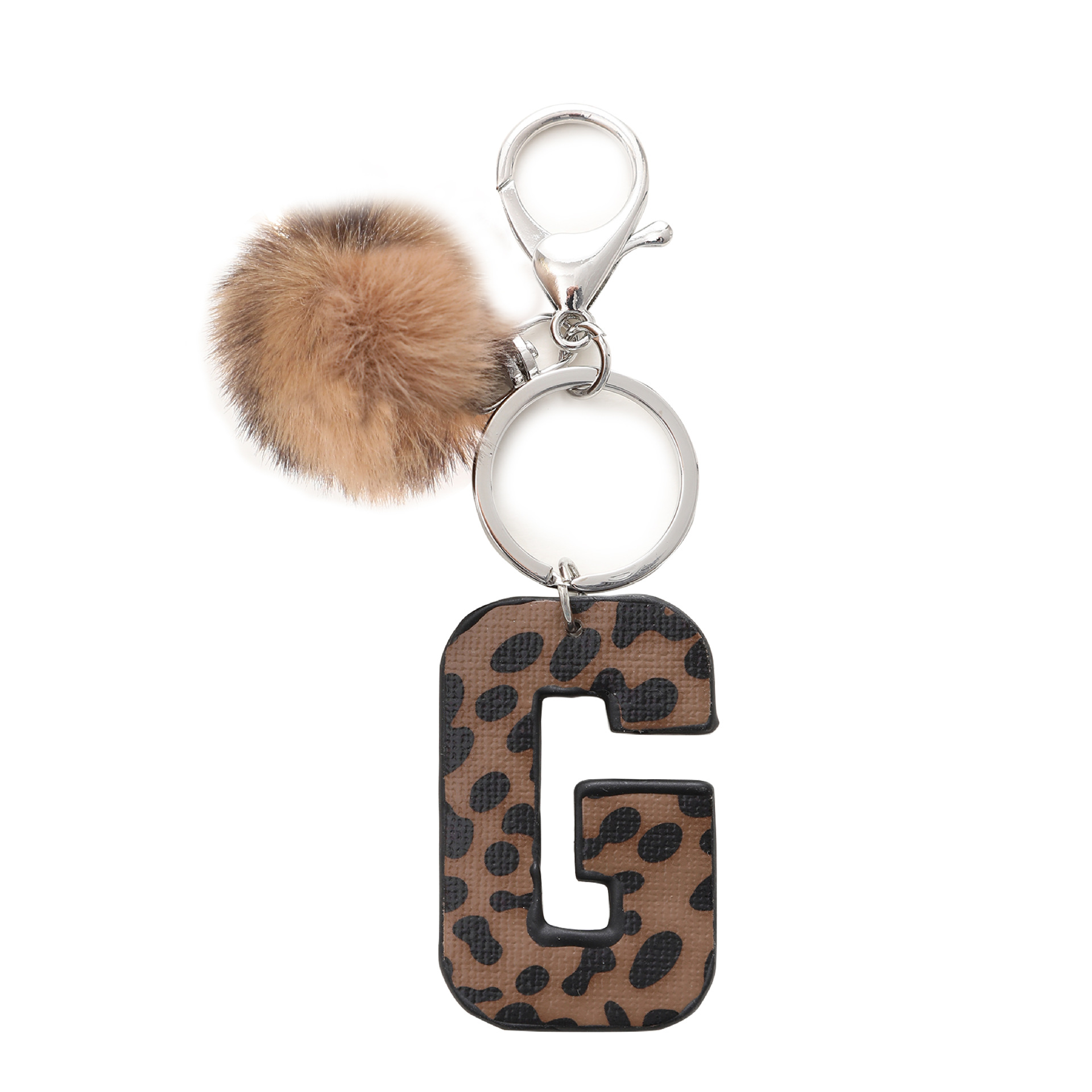 A-M Fashion Leopard Alphabet A - Monogram Keychain Leather 评论和价格