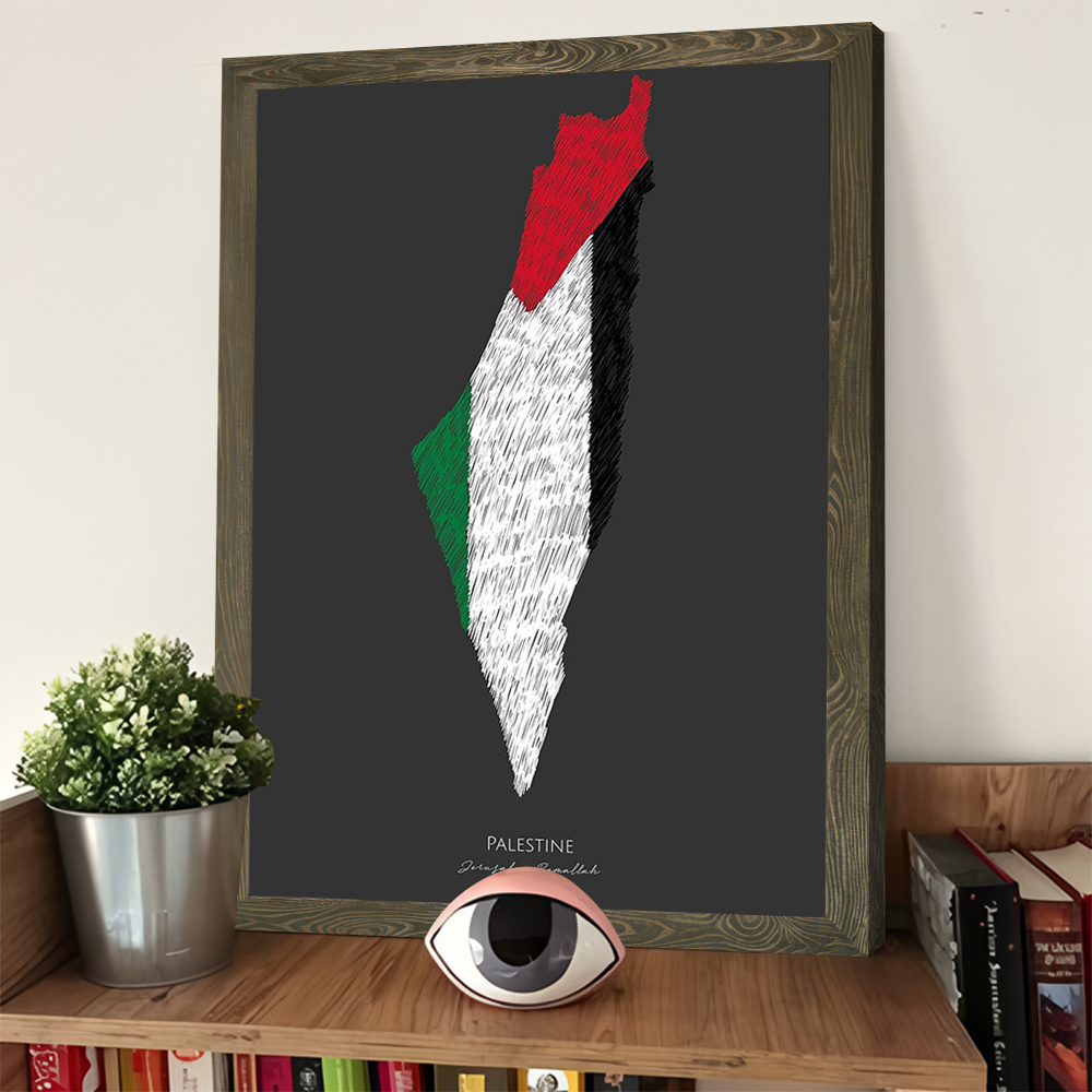 PALESTINE FLAG LINE Map Prints - Custom Map Poster 评论和价格