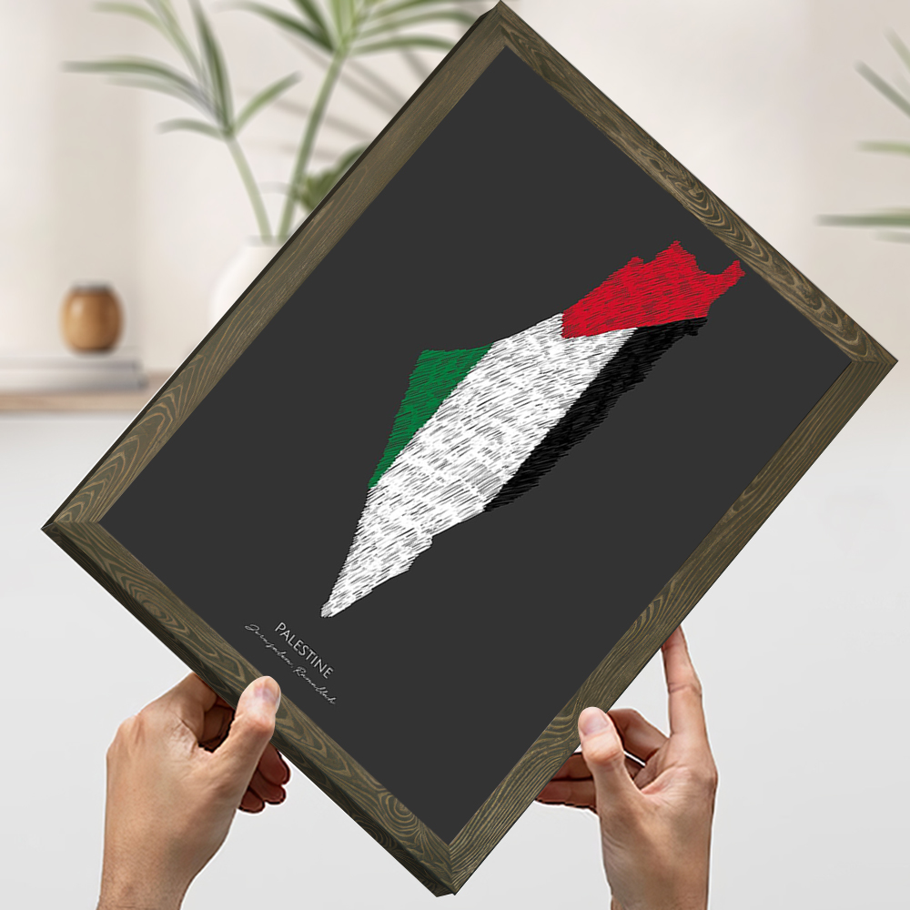 PALESTINE FLAG LINE Map Prints - Custom Map Poster 评论和价格