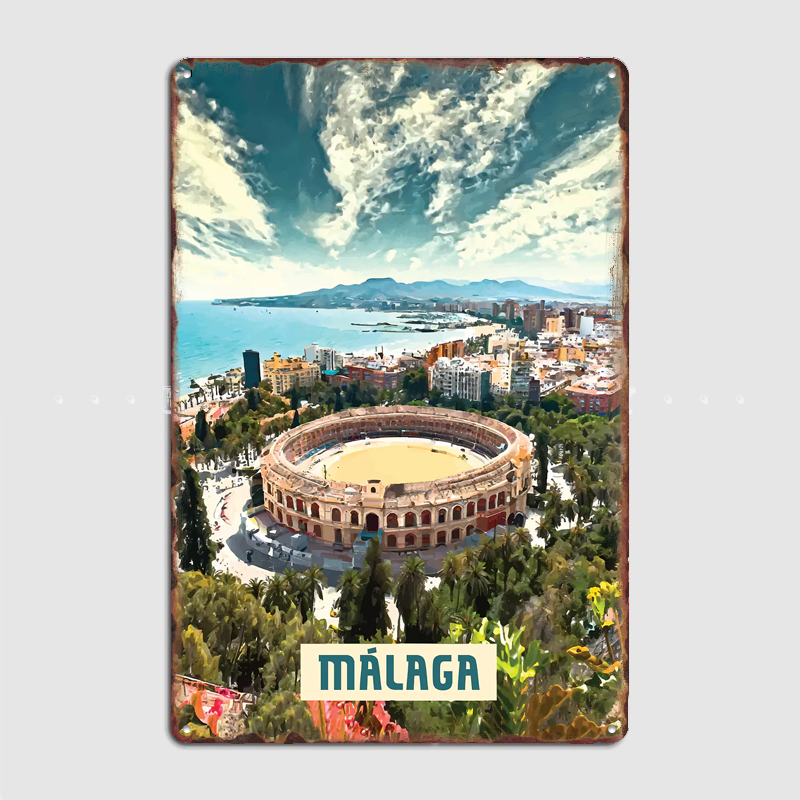 Málaga Vintage City Travel Pos - Custom Map Poster 评论和价格