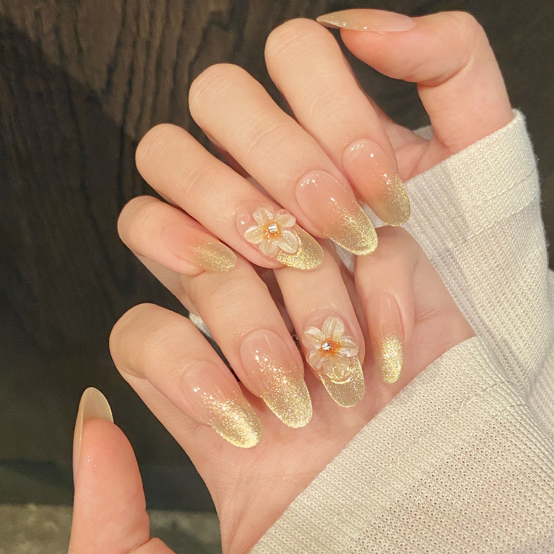 10pcs Handmade Press on Nails  - Pressed Flower Art 评论和价格