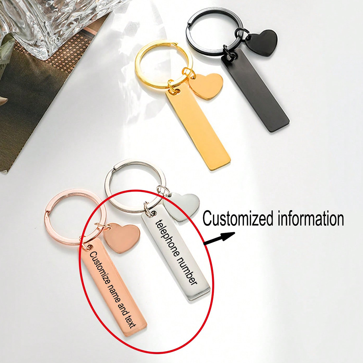 Custom Text Keychain Personali - Initial Ring Custom 评论和价格