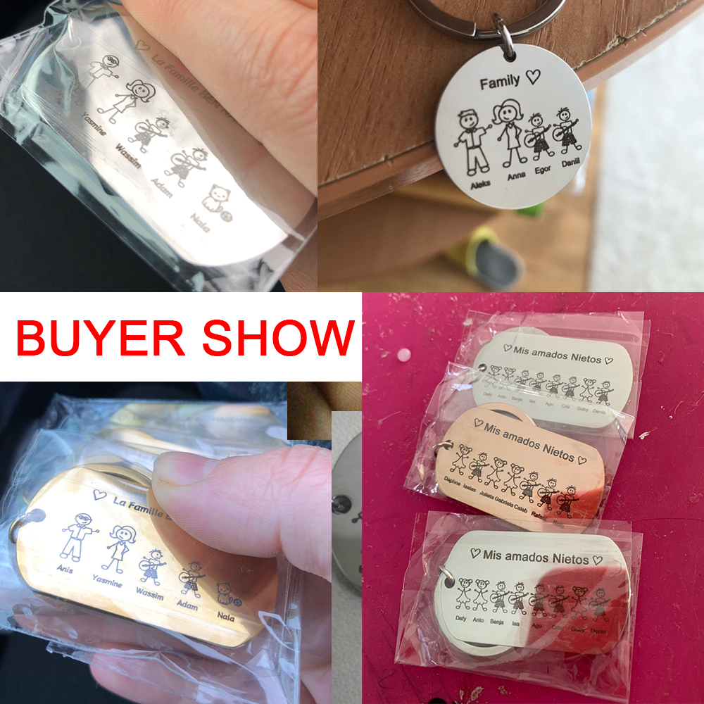 Family Personalized Keychain C - Initial Ring Custom 评论和价格