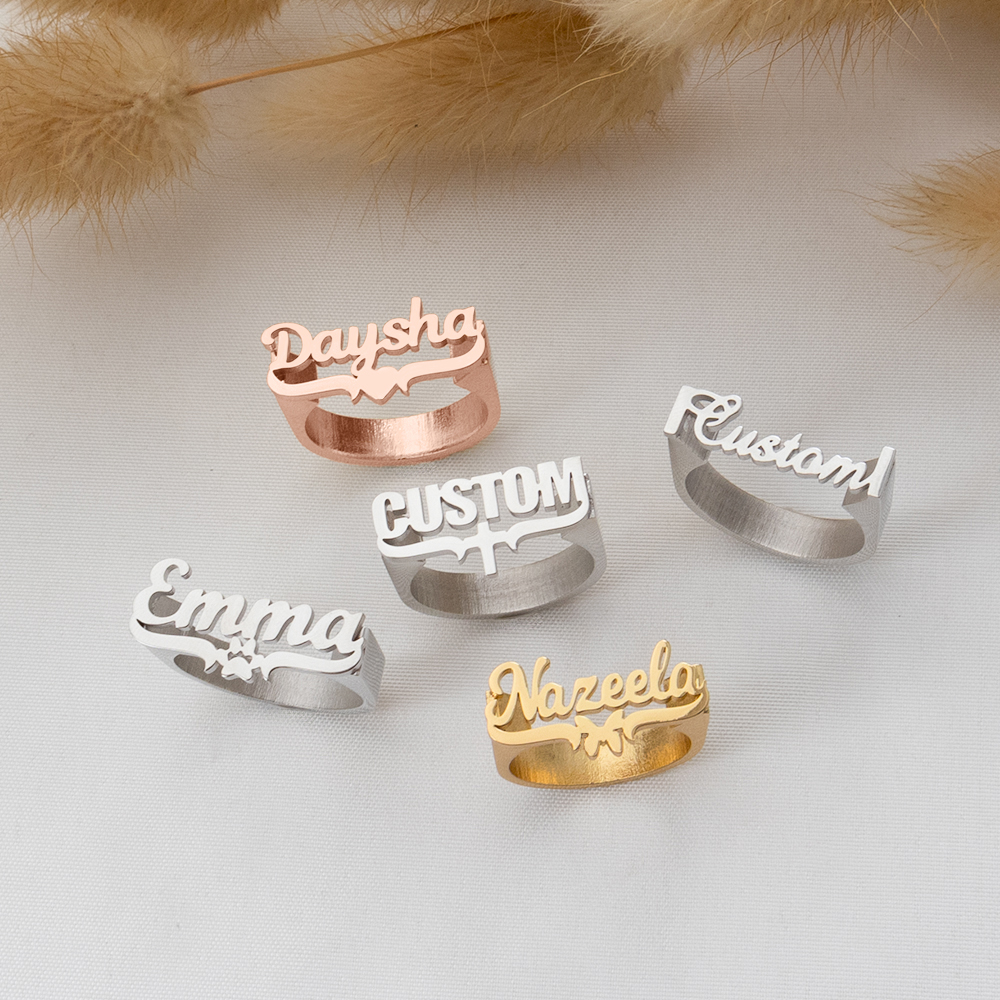 Customized Name Rings, Persona - Initial Ring Custom 评论和价格