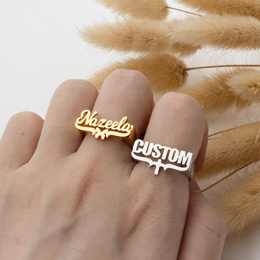 Customized Name Rings, Persona - Initial Ring Custom 评论和价格