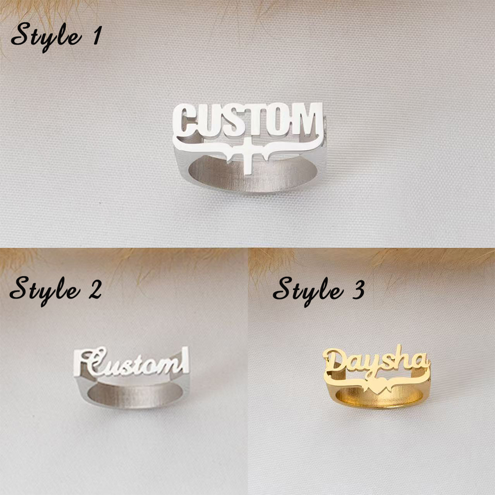 Customized Name Rings, Persona - Initial Ring Custom 评论和价格