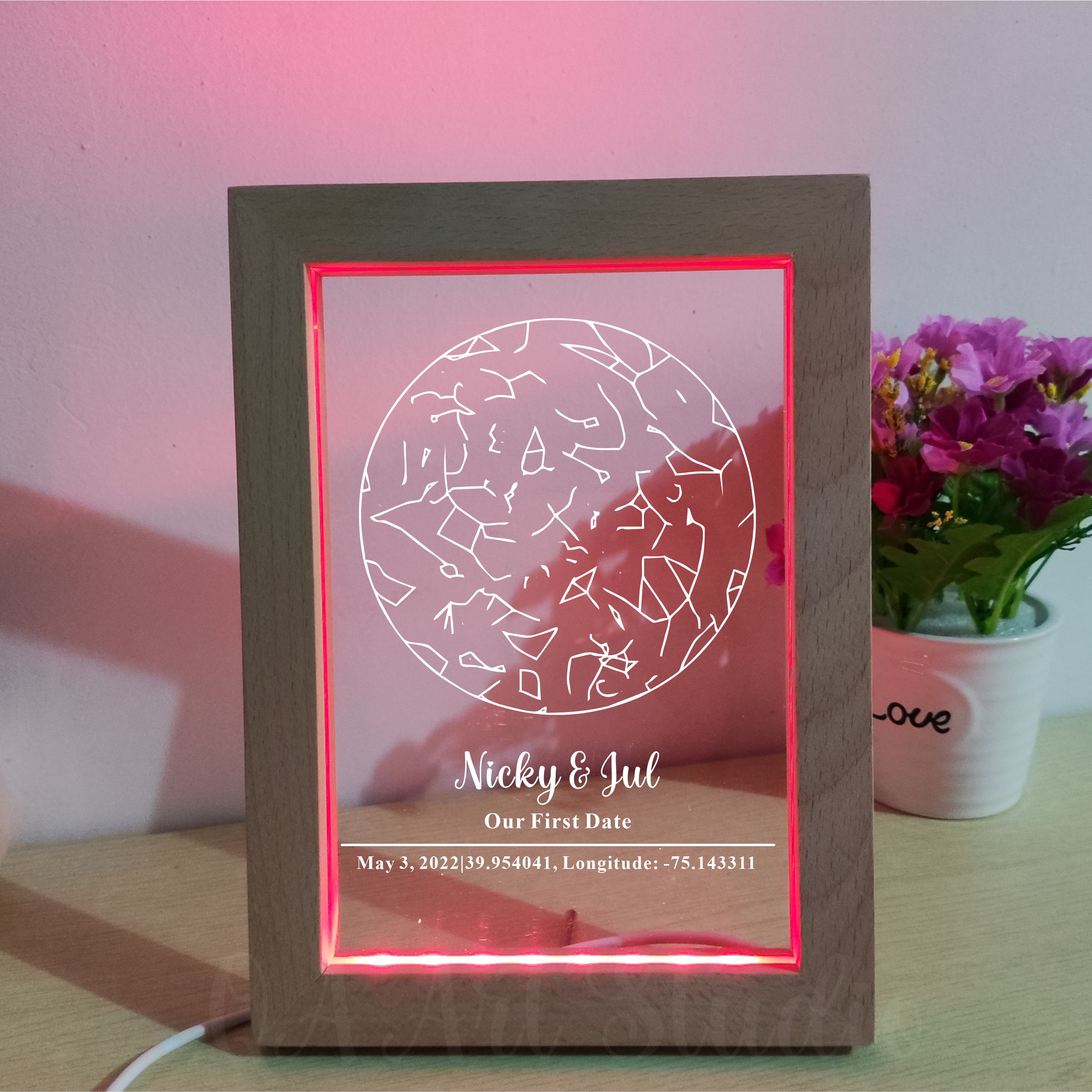 Personalized Wooden Acrylic Ni - Custom Star Map 评论和价格