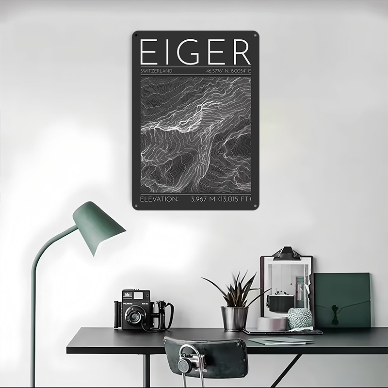 Eiger Mountain Topographic Con - Custom Map Poster 评论和价格