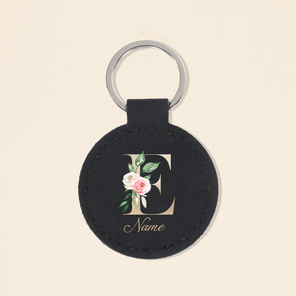 Personalized Initial with Name - Monogram Keychain Leather 评论和价格