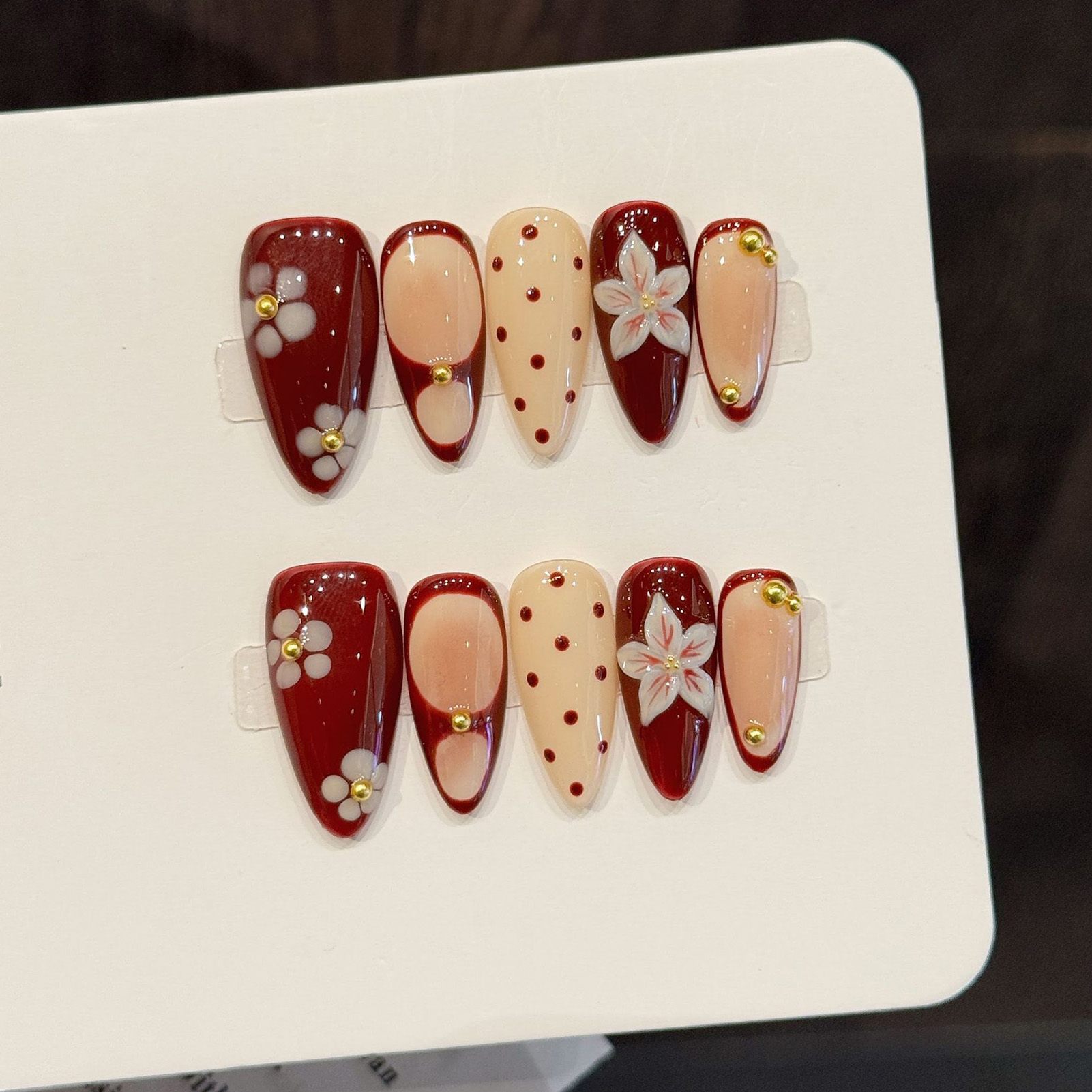 10pcs Handmade Wine Red French - Pressed Flower Art 评论和价格