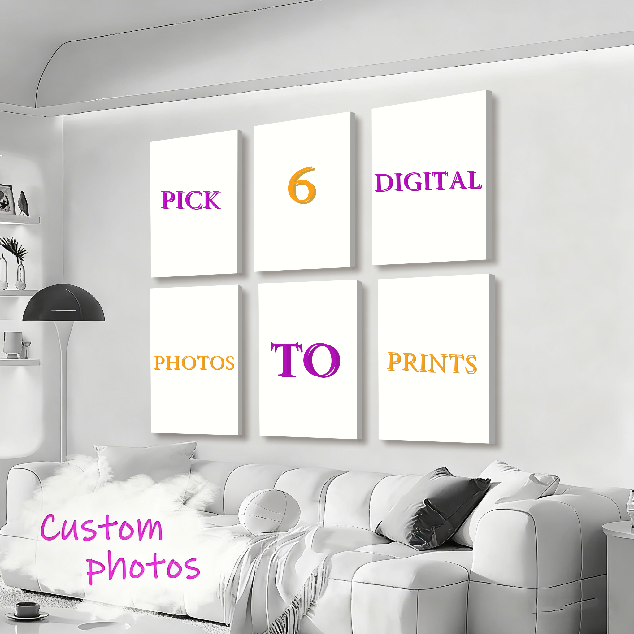 6pcs/set Custom Canvas Prints  - Pet Portrait Custom 评论和价格