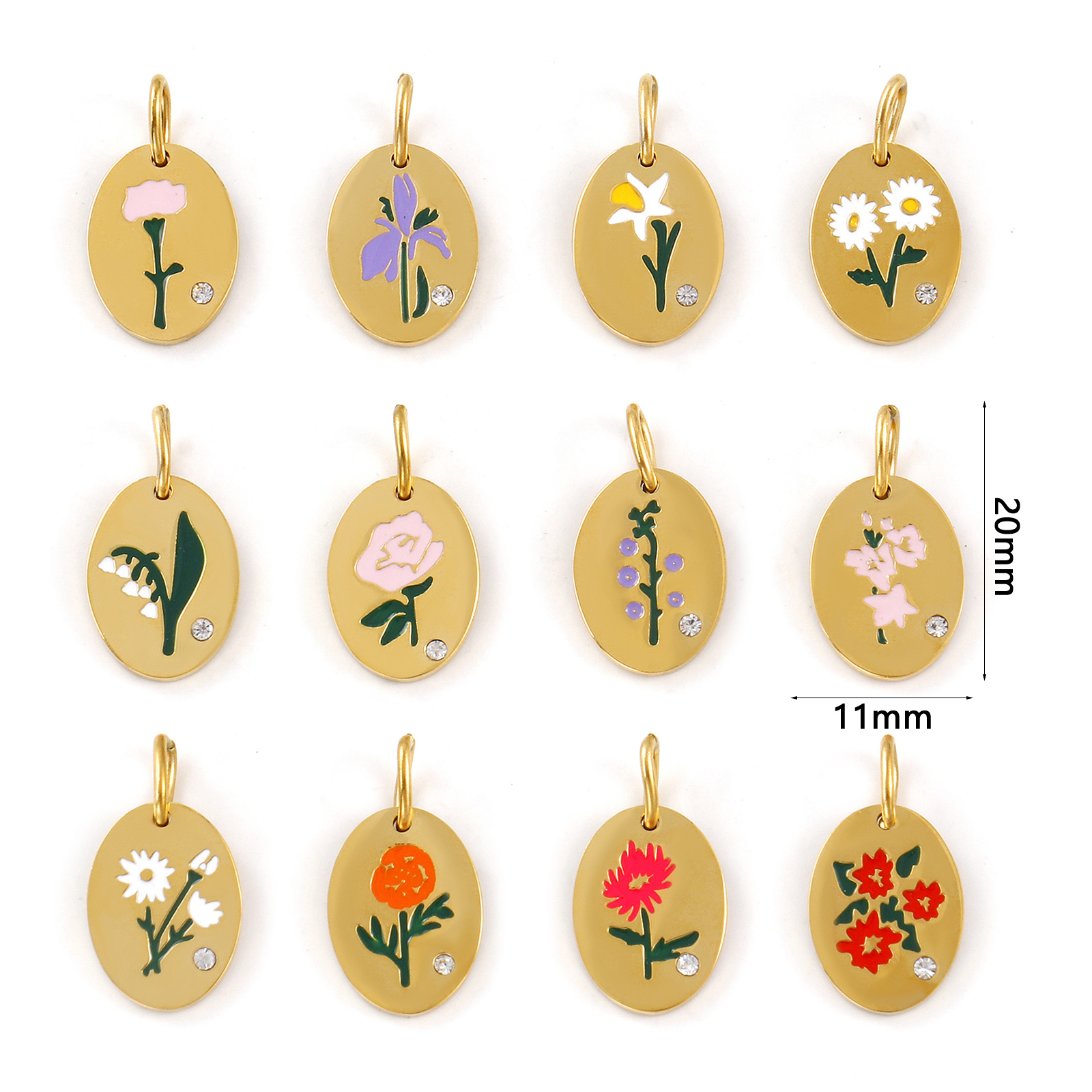 1 Piece 304 Stainless Steel Bi - Birth Flower Necklace 评论和价格