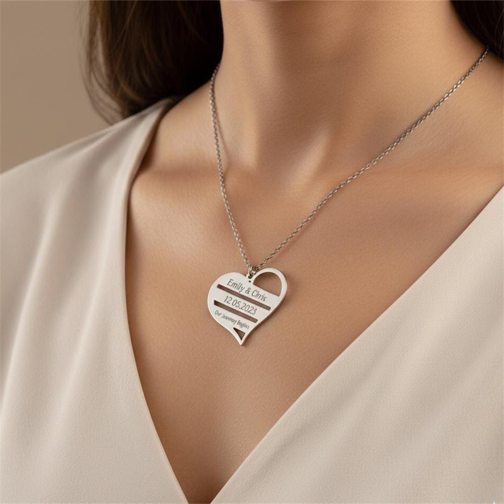 Custom Heart Necklace Stainles - Birth Flower Necklace 评论和价格